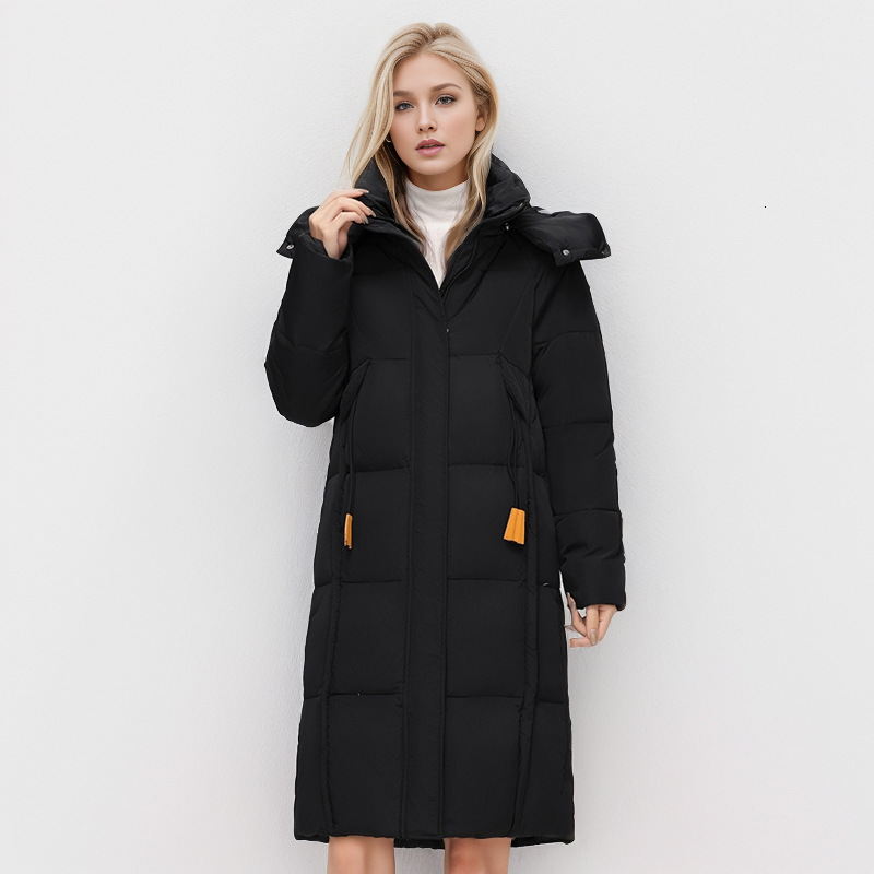 Puffer Jacket Down and Cotton Jacket for Women in the Autumn of Mid to Long Style Hooded Fashion Casual and Warm. Breadcoat Jacket Cotton Jacket