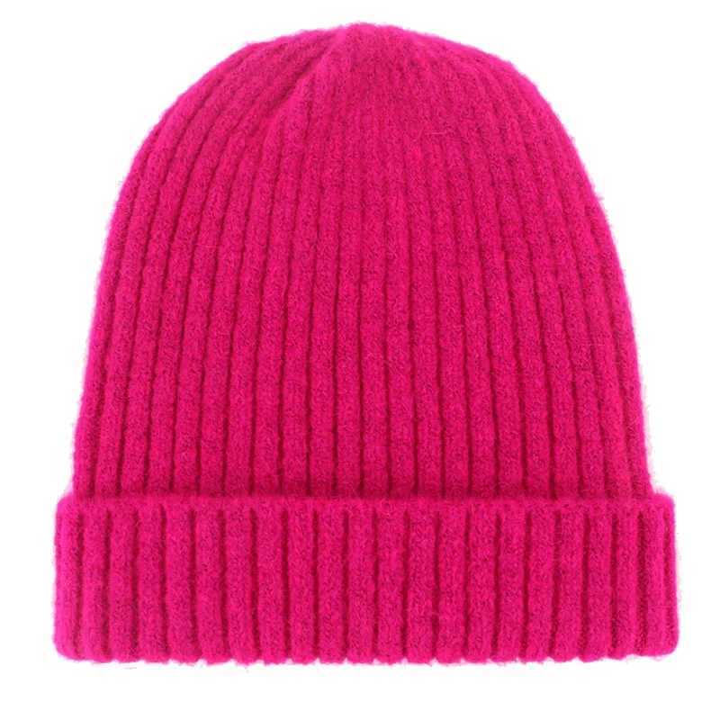 Unisex Wool Blend Striped Knit Beanie Hats for Women Men Winter Warm Ski Cap Grey Navy Khaki Black Fuchsia Blue Dark Yellow RedX240924