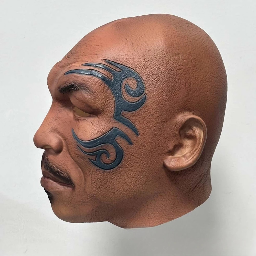 1 piece of Mike Tyson mens boxing champion mask adult makeup cosplay carnival party celebrity costume latex 240923