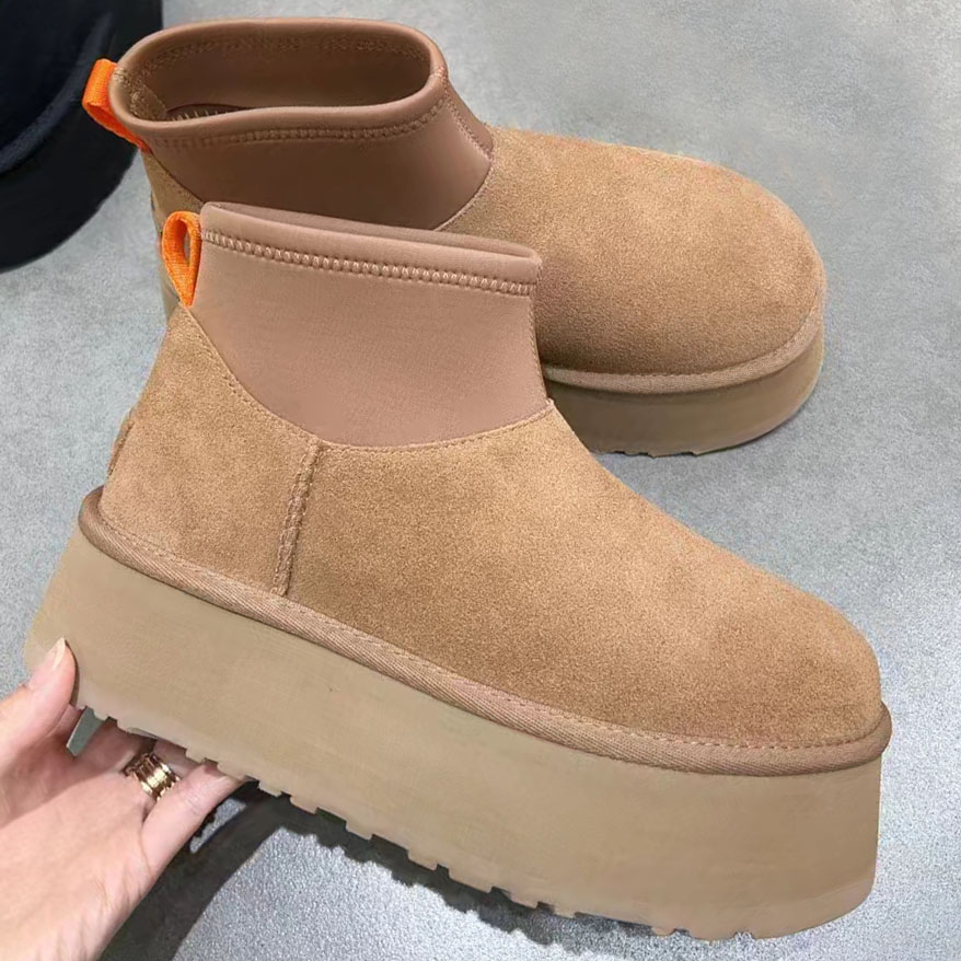 Designer Boots Classic Mini Dipper Tazz Slippers Tasman Booties Classic Ultra Snow Boot Platform Short Medium Thick Bottom Women Men Fur Sheepskin Chestnut Boot