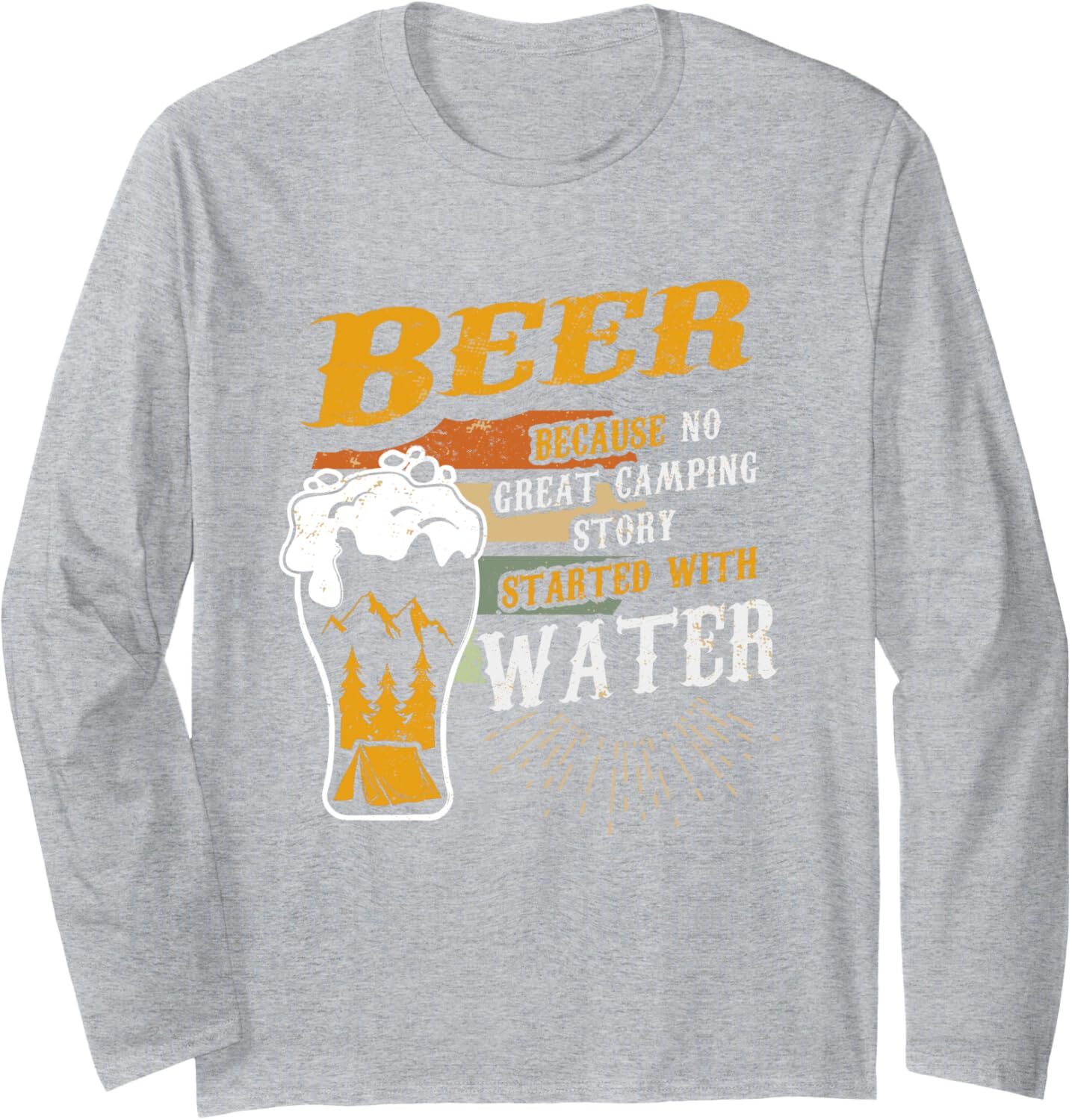 Long Sleeve Shirts for Men sweatshirt Funny Beer Drinks Night Party Camp Friends Camping Story Long Sleeve Tee Streetwear Casual tops clothes