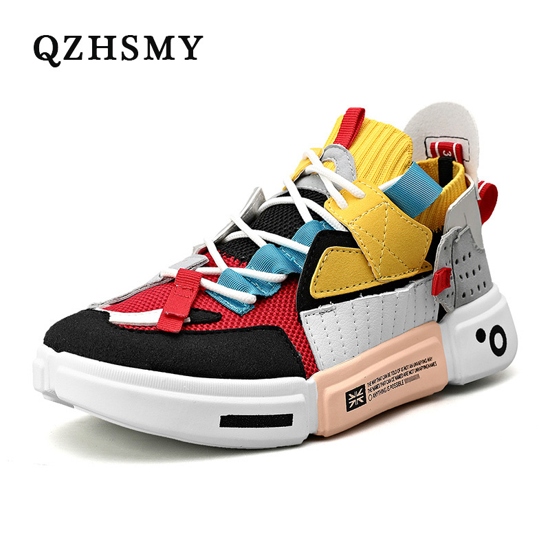 QZHSMY Summer 2022 Mixed Colors Sneakers Men Breathable Trendy Male Couple Shoes Big Size 46 Light Casual Shoe Atillas Hombre