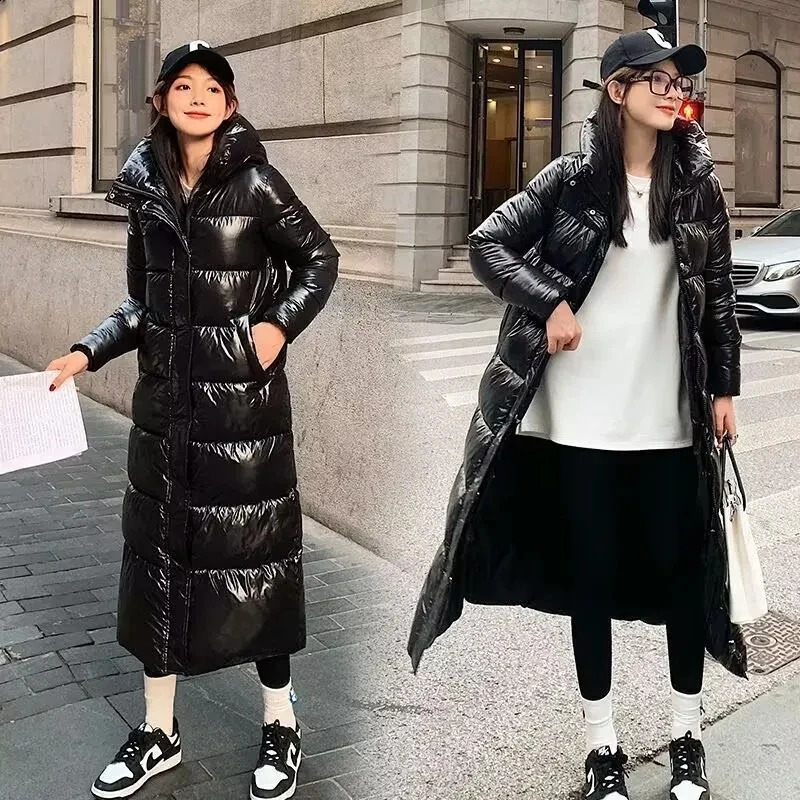 2023 Hooded Parkas Winter Warm Down Jacket Women Long Coat Waterproof Cold Puffer 240923