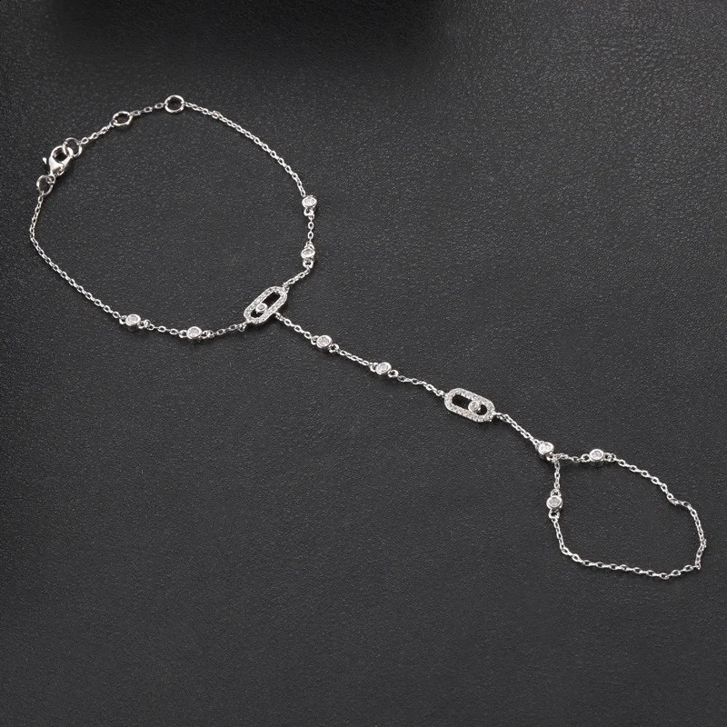 Fireworks Fashion Cubic Zirconia Womens French Style Bracelet Copper Bracelet Adjustable Bracelet 240921