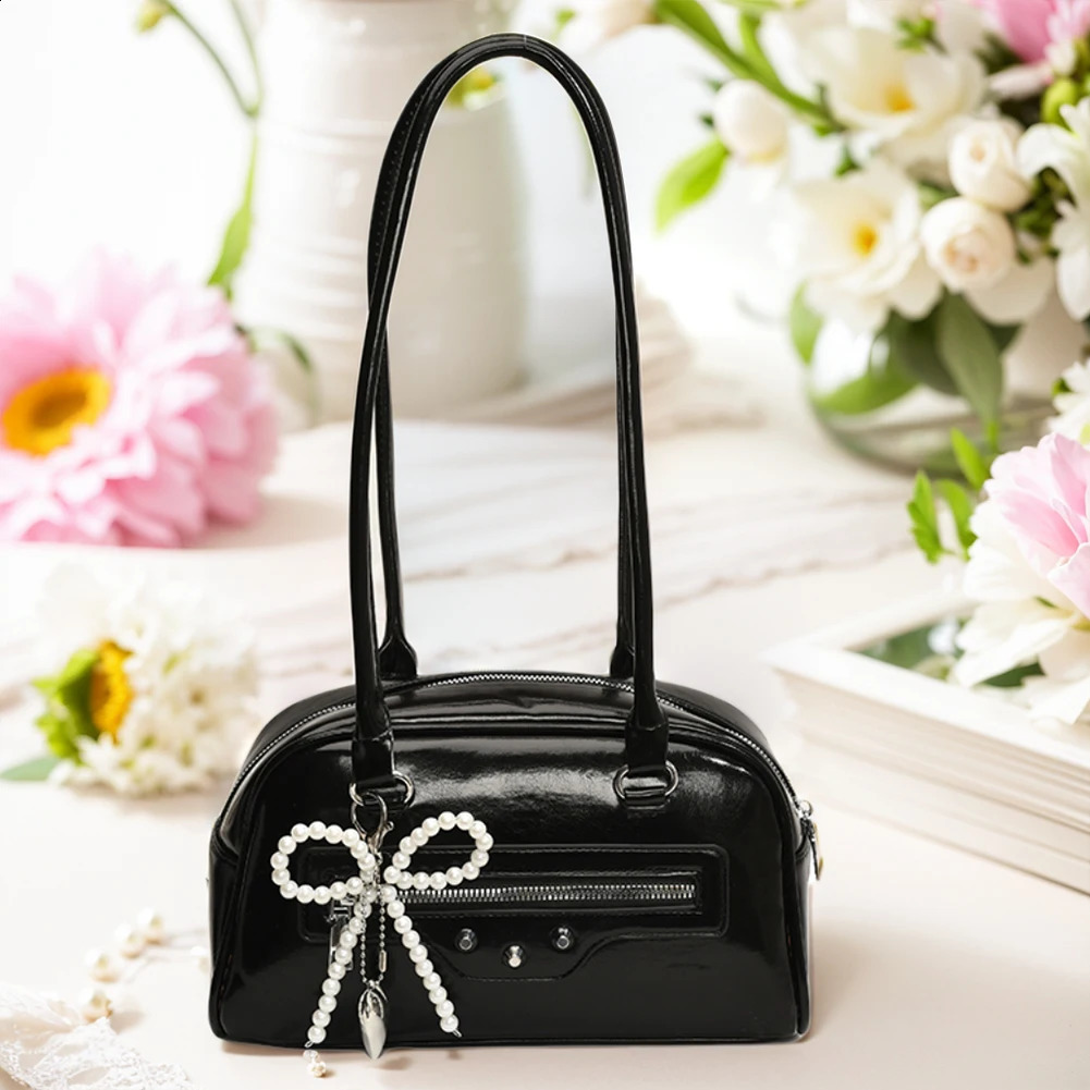 Womens PU Shoulder Bag Fashion Underwear Solid Color Handbag Zipper Elegant Outdoor Travel 240724