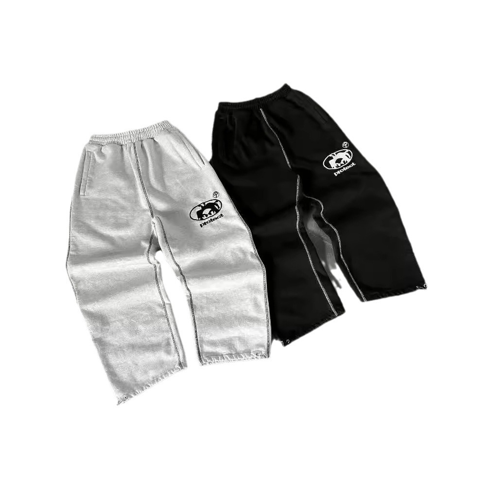 Streetwear PROTOCT Jogger Sweatpants Mens Womens Pants Harajuku Gothic Letter Graphic Embroidery Elastic Waist Baggy Trousers R240924