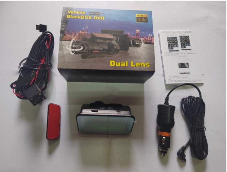 A68 3 Inch HD 1080P 2 Lens Car DVR WIFI Video Recorder Dash Cam 130 Degree Wide Angle Ultra Resolution Front Inner with Rear Camera Motion Detection