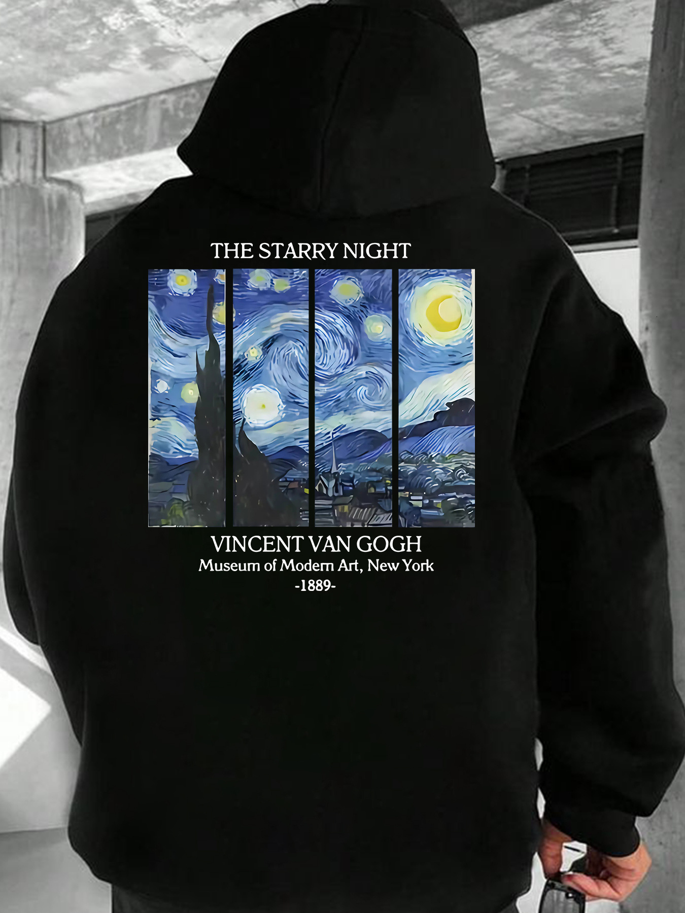 Starry Sky Art Print Men's Casual Cozy Kangaroo Hoodie Pullover, Trendy Long-Sleeved Hooded Sweatshirt, Warm Perfect Versatile Top Autumn Winter 