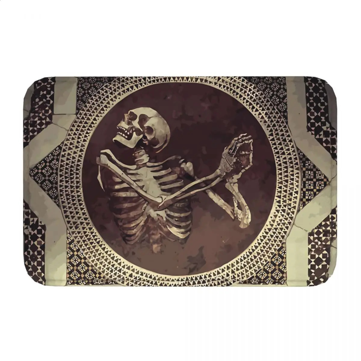 Hannibal Dancing Skull Skeleton Mosaic Meme Y2K Bedroom Mat Rug Home Doormat Living Room Carpet Balcony 240918