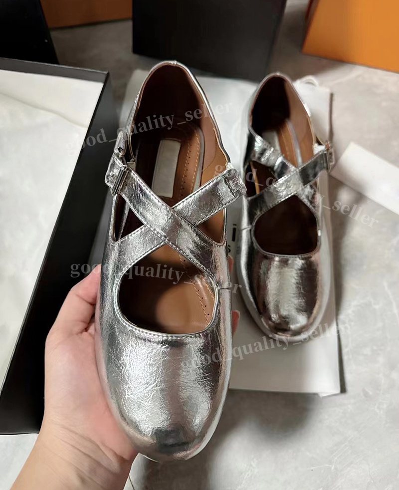Paris New Luxury designer Cut-Outs Mesh ballet flats buckle strap Dress shoes Flat sandal Real leather Round toe Dance shoes Office wedding shoes