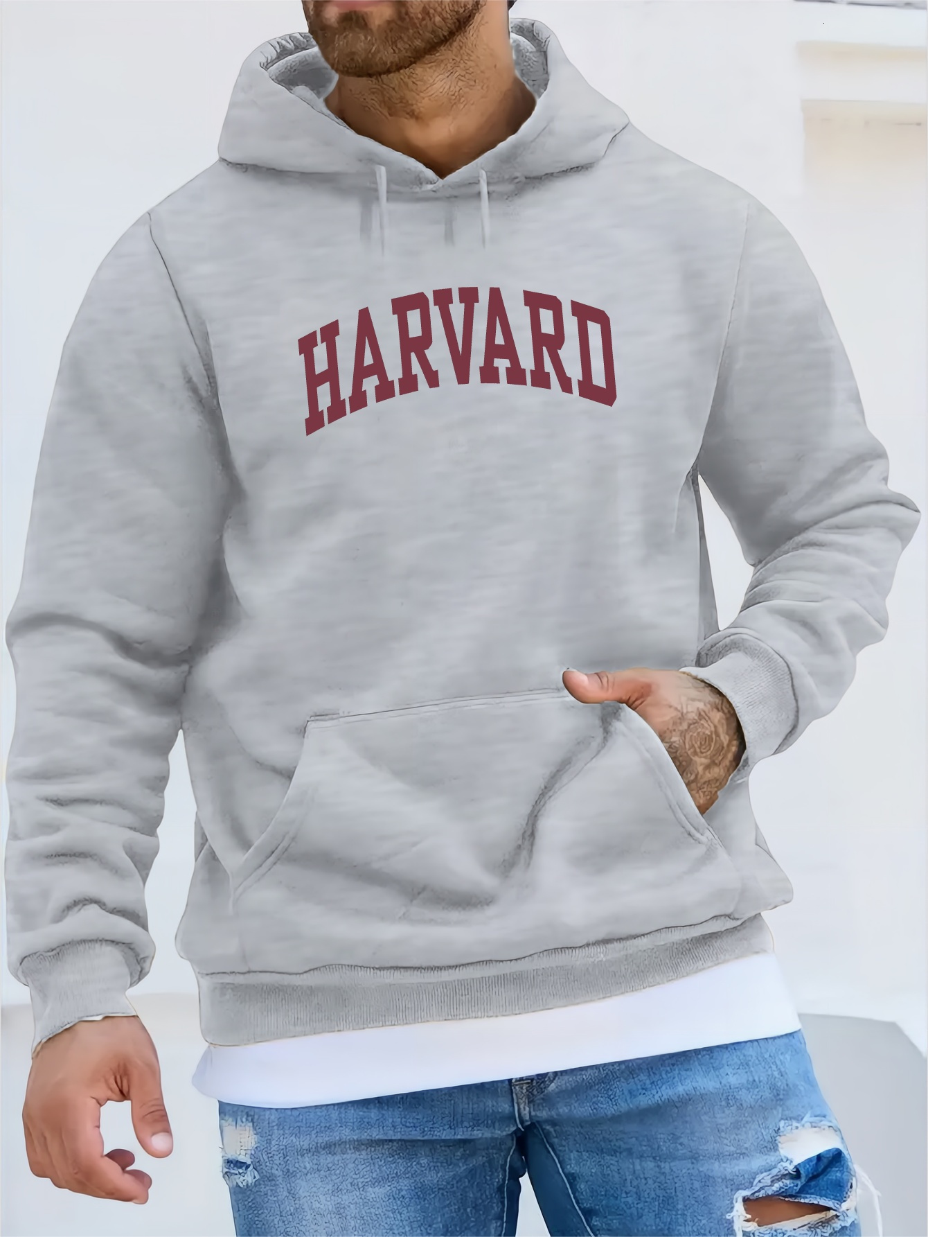 Harvard Youth Autumn & Winter Plush Sweater - Men's Clothing, Free Hoodie, Boy's Clothing, American Fashion, Printed Top, Men's Gift