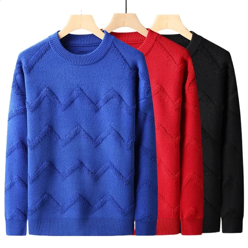 Suepr Autumn Round Neck Mens Knitted Bottom Sweater Size XL XXL 4XL 5XL 6XL 7XL 8XL 9XL 240923