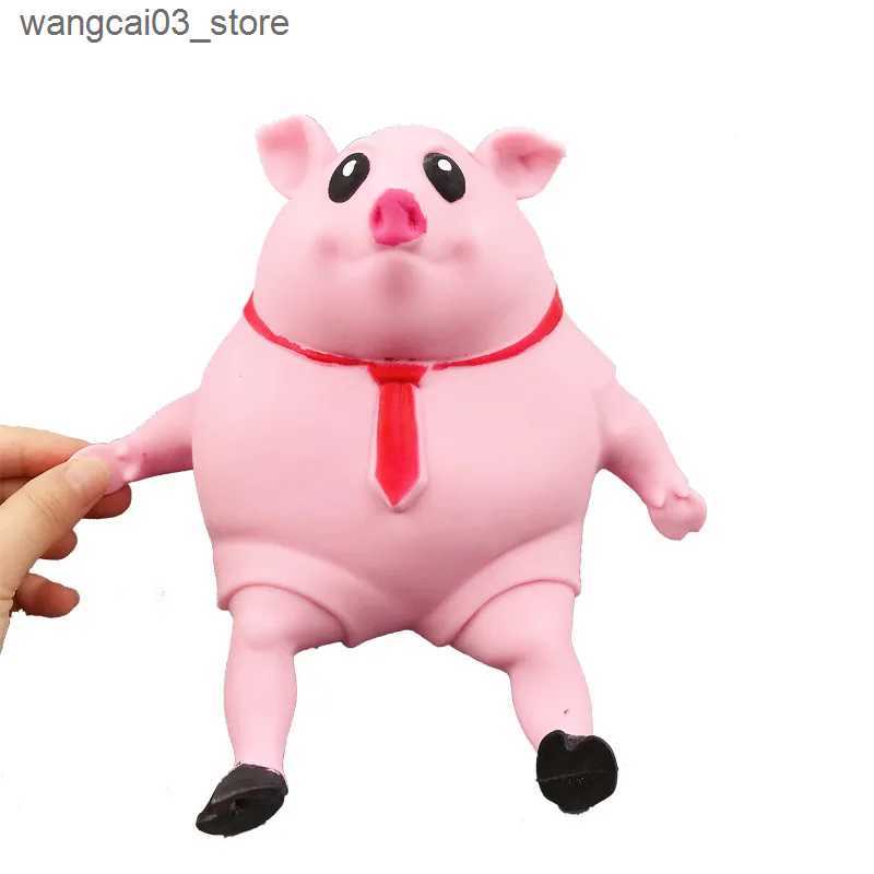 Decompression Toy Pink Pig Squeeze Doll Fidget Toys Slow Rebound TPR 25cm Squishy Piggy Anti Stress Decompression Toy Stress Relief Toy Gift J144 L240