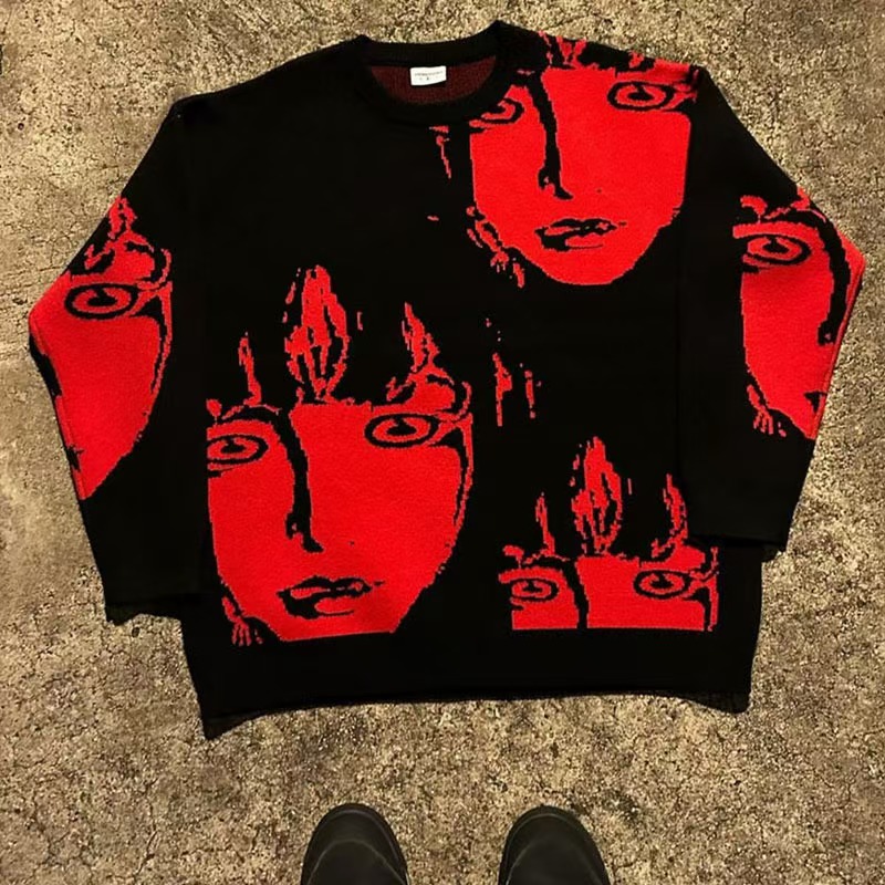 In winter, the new high street leisure contrast loose knitted sweater for men and women pull