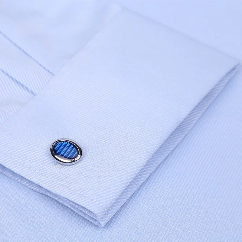 M~6XL Mens French Cuff Dress Shirt White Long Sleeve Formal Business Buttons Male Shirts Regular Fit Cufflinks Shirt 240925