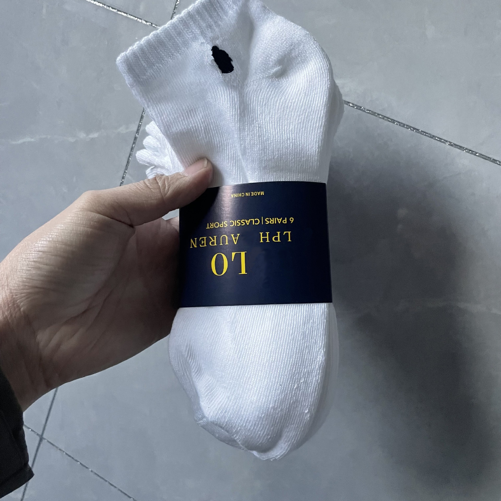 POLO Men's Womens Medium Length Cylinder n Letter Cotton Stocking Sports Casual ly Embroidered Socks 6 Pairs/Lot