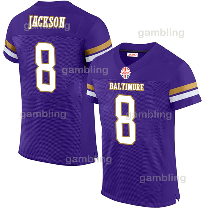 2024 Custom Derrick Herny 8 Lamar Jacksons Football Jersey Mens/Womens/Youth Customized Any Name Number Jerseys Wear