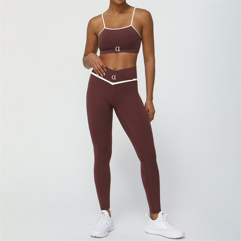 A2352 Yoga Set Women Two Pieces Sets bralette Gym Sports Tracksuits Bra Fitness Leggings Workout Sports Clothes