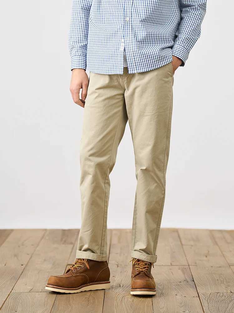 2025S Fashion Designer SIMWOOD Autumn New Regular Straight Pants Men 320gsm Dark Washed Fabric Chinos Plus Size Trouseres