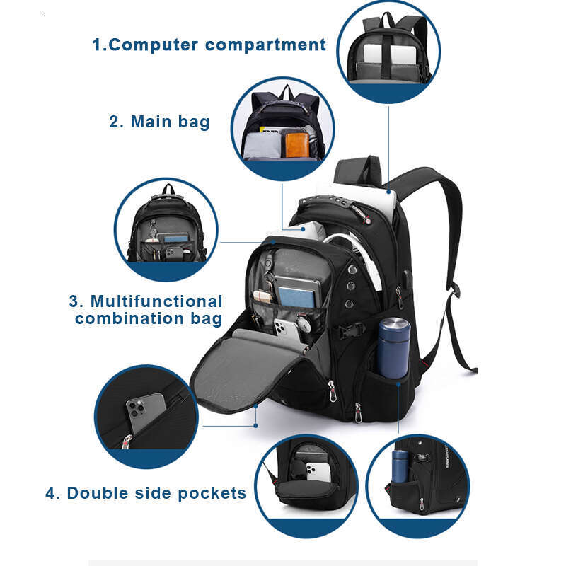 2024 Waterproof 17/20 Inch Laptop Men Airplane Travel Backpack Women Oxford Rucack Male School Bag modern Mochila