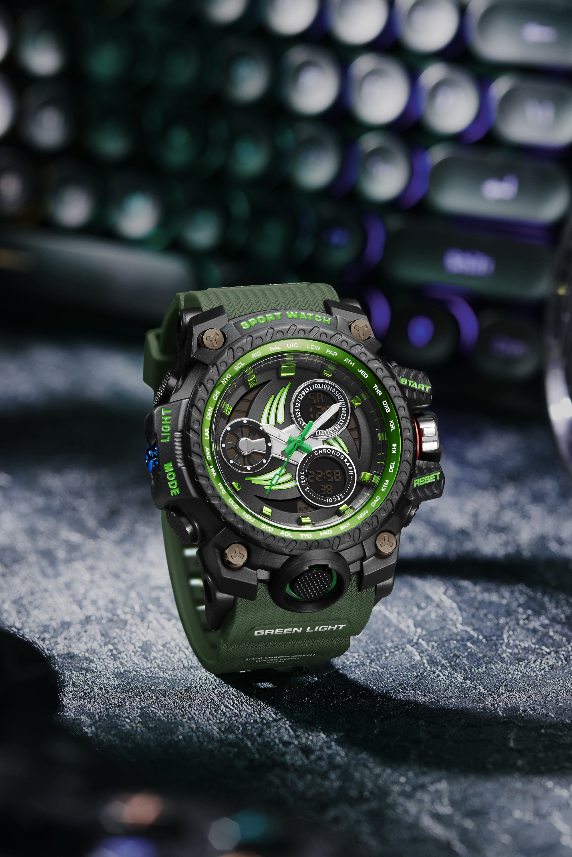 SANDA 3155 2025 G style new men's watch 50M waterproof and shock-absorbing sports military quartz watch men's digital watch clock 36