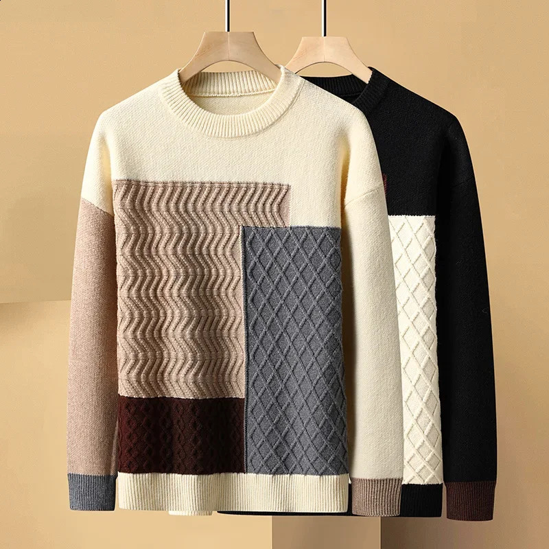 Suepr Autumn Round Neck Mens Knitted Bottom Sweater Size XL XXL 4XL 5XL 6XL 7XL 8XL 9XL 240923