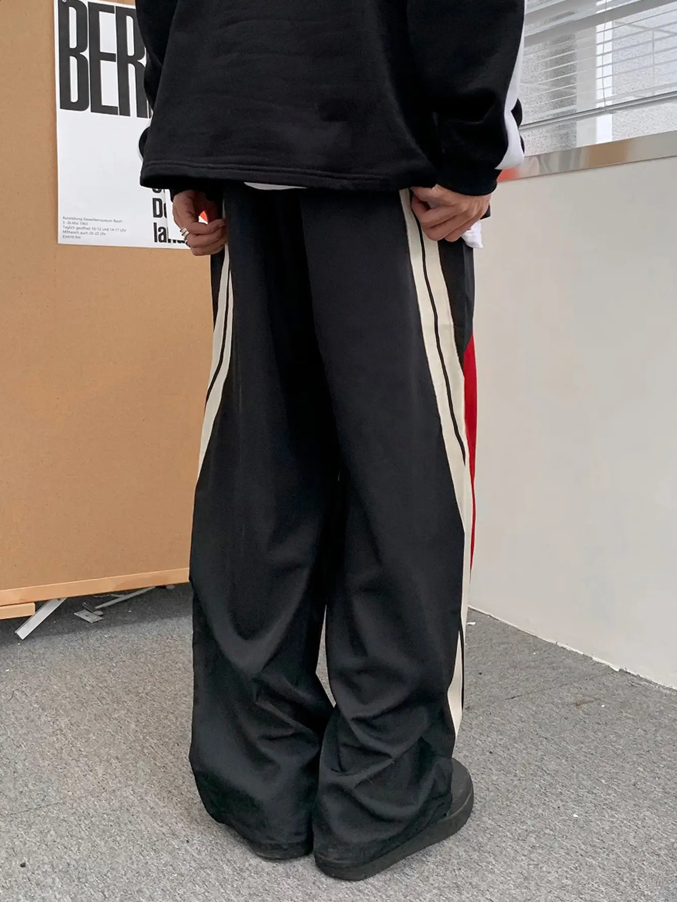 Mens Side-Stripe Joggers Casual Stretch Straight Leg Sweatpants 240921