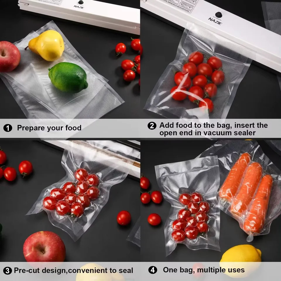 100Pcs Vacuum Sealer Bags Packaging for Food Machine 240918