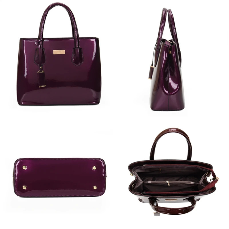 Womens Handbag High Quality Patent Leather Womens Bag Fashion Shoulder Bag HandbagCard Bag er Messenger Bag ww 240929