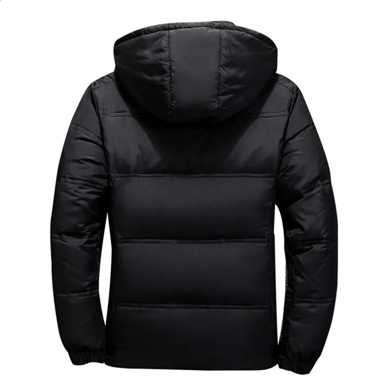 White Duck Down Jacket Men Winter Warm Solid Color Hooded Down Coats Thick Duck Parka Mens Down Jackets Winter Outdoor Coat 240912
