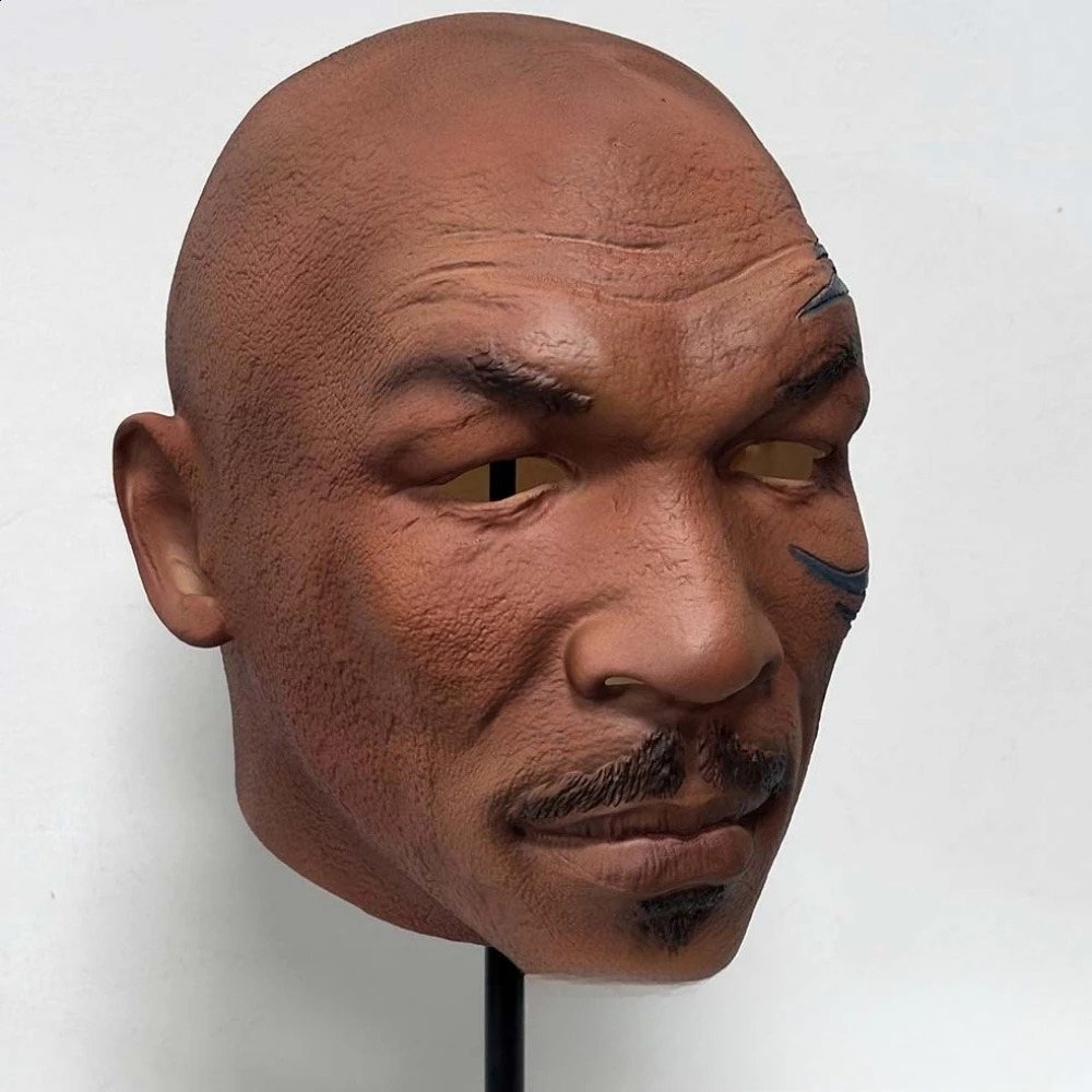 1 piece of Mike Tyson mens boxing champion mask adult makeup cosplay carnival party celebrity costume latex 240923