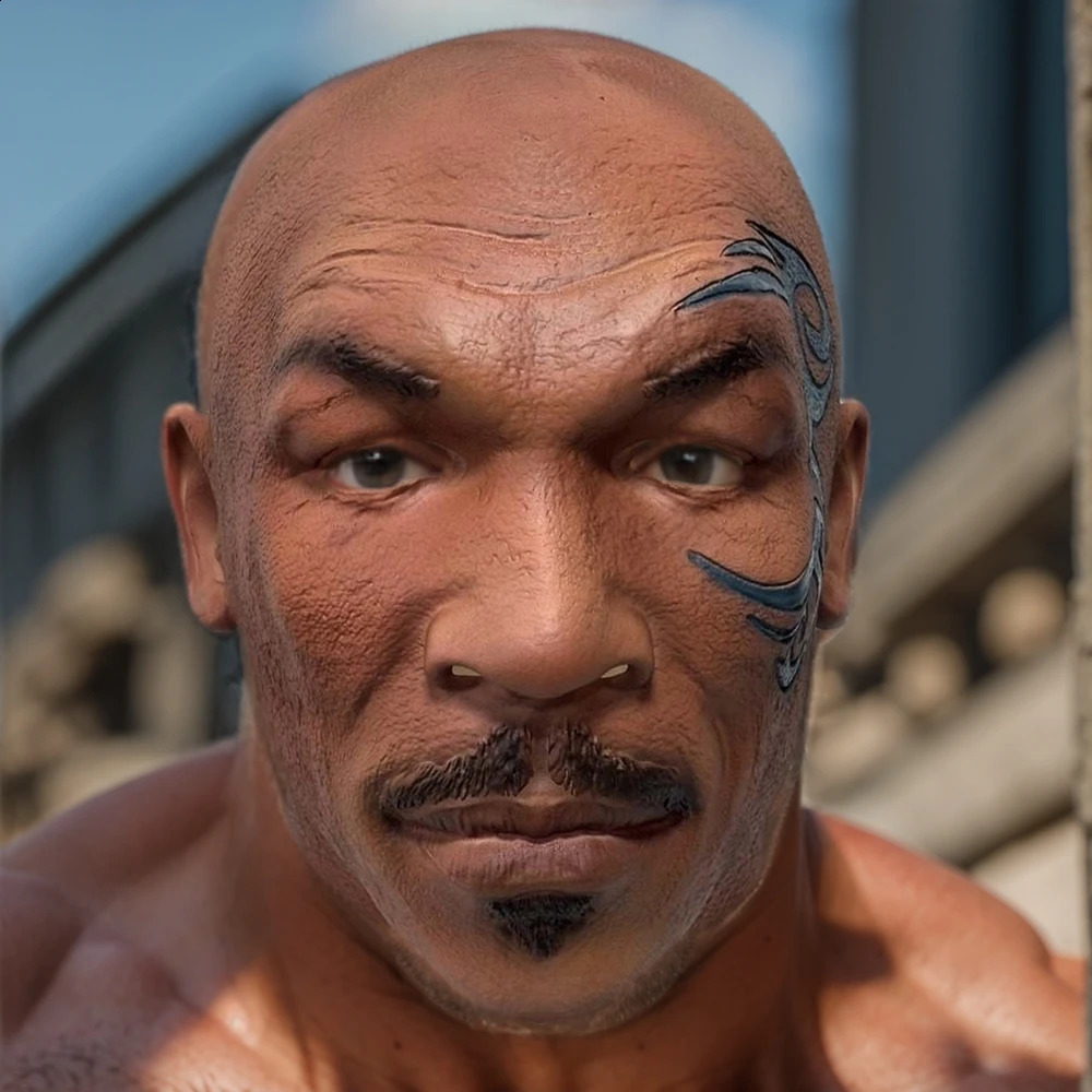 1 piece of Mike Tyson mens boxing champion mask adult makeup cosplay carnival party celebrity costume latex 240923