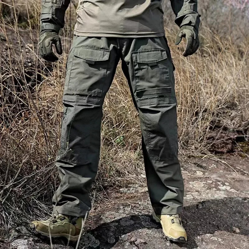 Mens multi pocket waterproof tactical cargo pants training special forces combat resistance outdoor hiking casual 240921