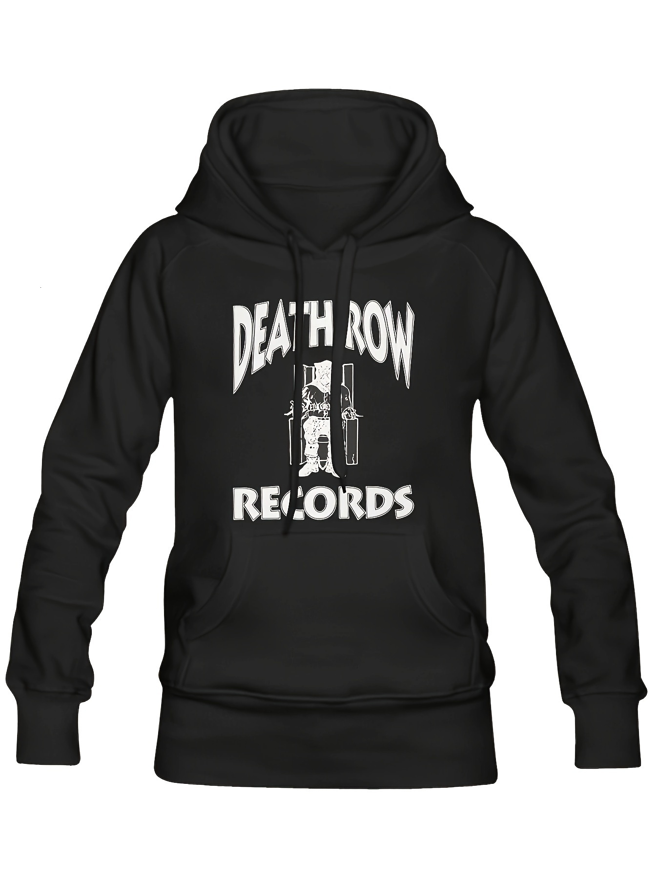 Men's Hoodie, "Death, Row, Records" Printed, Gym Leisure Pullover Hoodie with Pocket, Men's Sweatshirt, Casual 3D Printed Hoodie, 