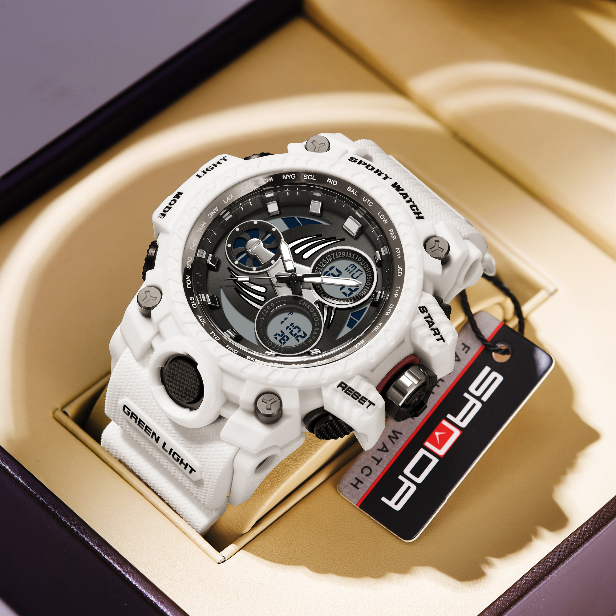 SANDA 3155 2025 G style new men's watch 50M waterproof and shock-absorbing sports military quartz watch men's digital watch clock 29