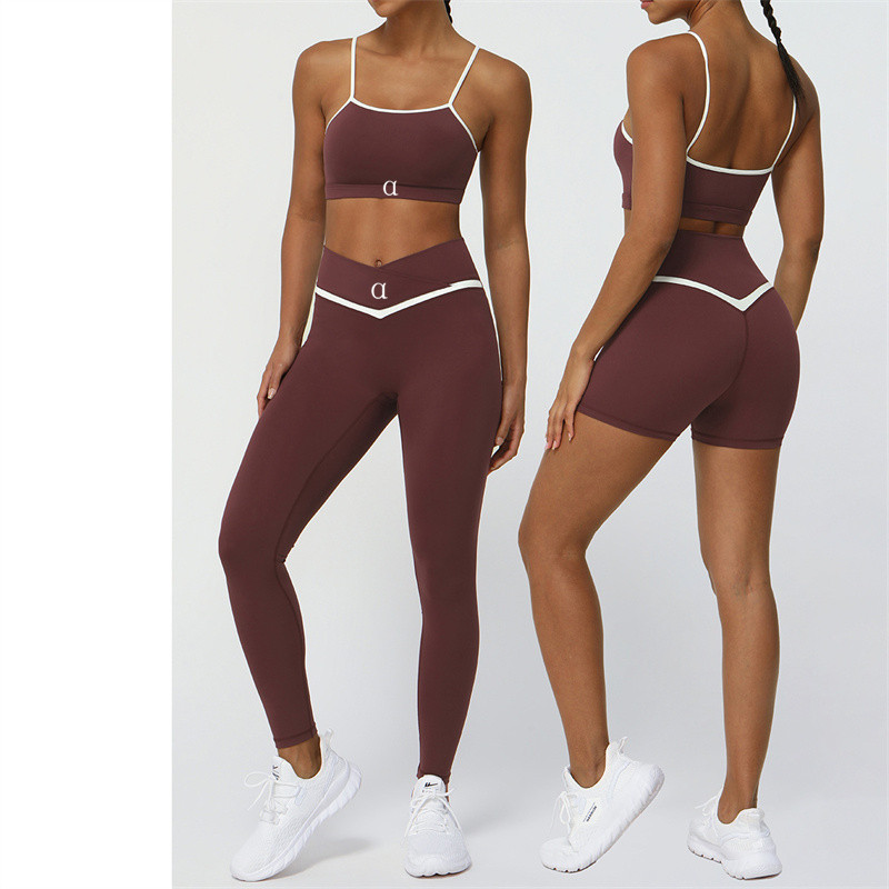 A2352 Yoga Set Women Two Pieces Sets bralette Gym Sports Tracksuits Bra Fitness Leggings Workout Sports Clothes