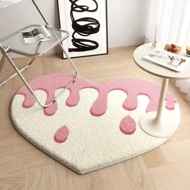 Heart shape Door Living Room Bedroom rug Samll carpet Unti-slip Rug Mat H260226