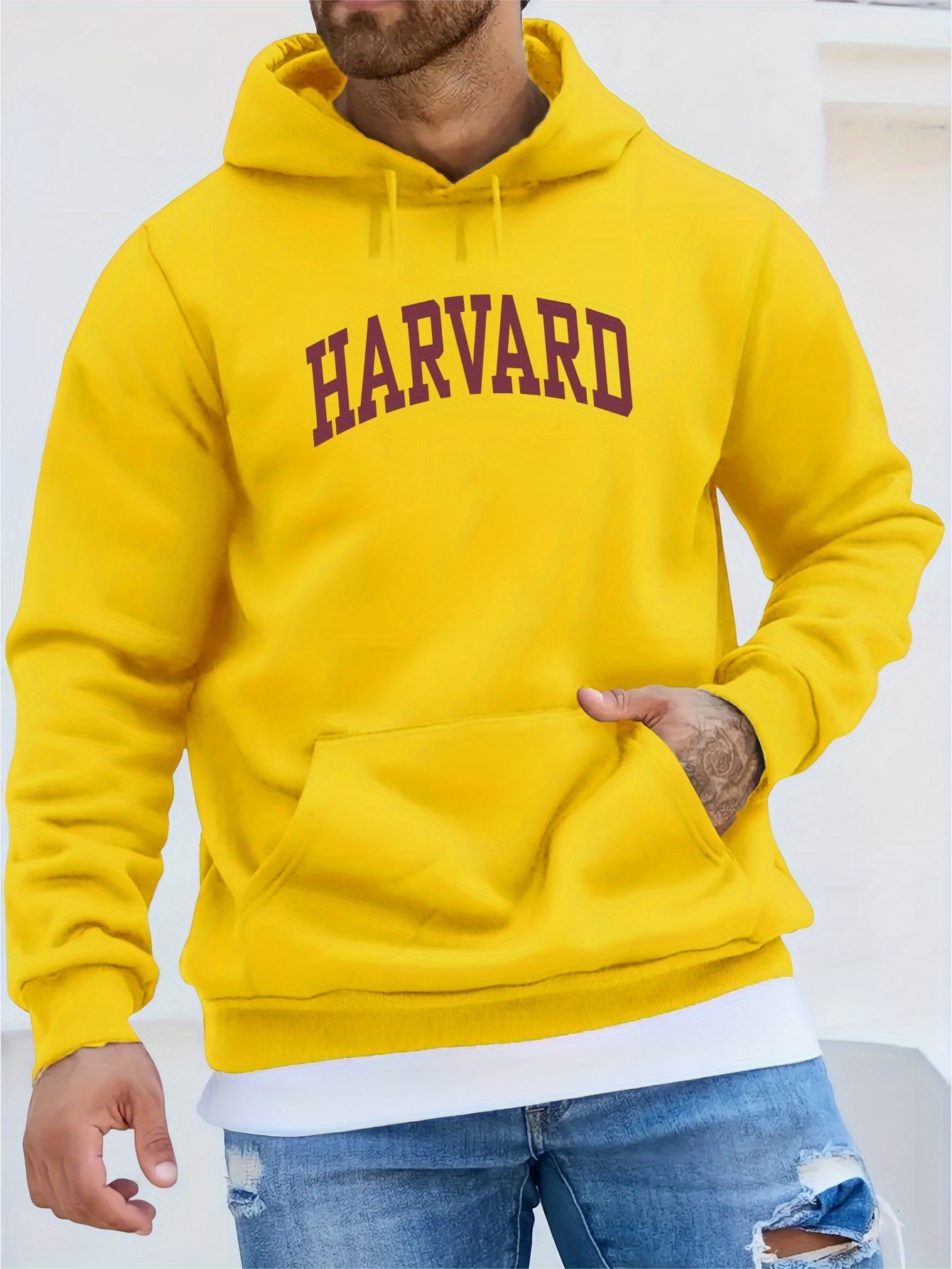 Harvard Youth Autumn & Winter Plush Sweater - Men's Clothing, Free Hoodie, Boy's Clothing, American Fashion, Printed Top, Men's Gift