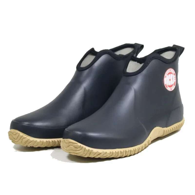 Men's Waterproof Rubber Rain New Boots: Platform Slip-On Work Hot Booties For Autumn