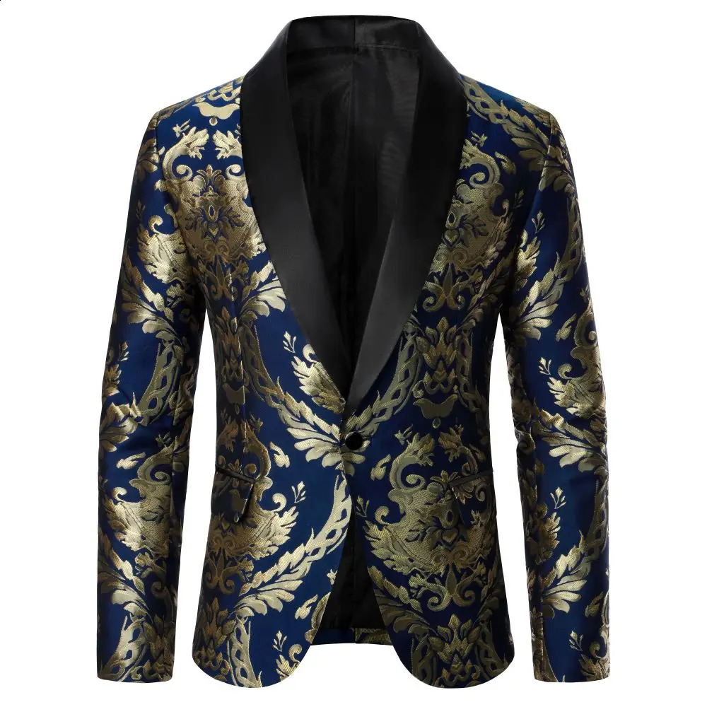 Mens Coat Textured Embroidery Mens Blazer Business Banquet Casual Street Style Stage Performance Mens Wear Jacket 240914