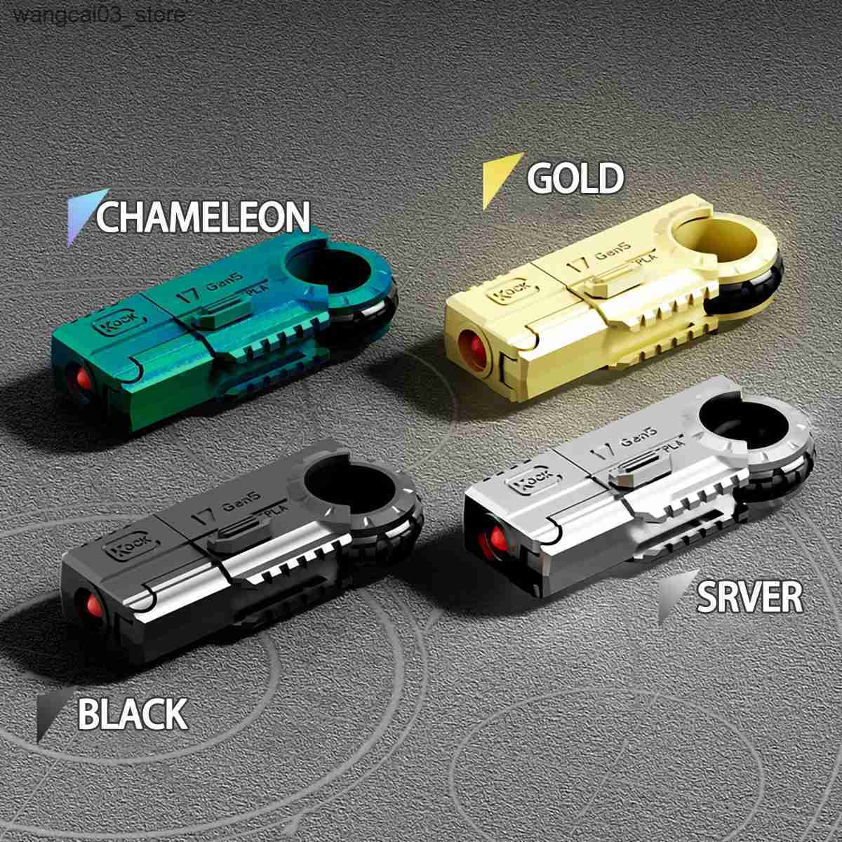 Decompression Toy Adult Fidget Toys For Stress Relief Alloy Fingertip Toy Pistol Decompression Launcher Model Ring For Anxiety Gift L240910