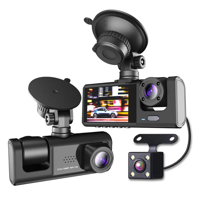 2 Inch HD 1080P 3 Lens S1 Car DVR WIFI Video Recorder Dash Cam Rear Camera 130 Degree Wide Angle Ultra Resolution Front with Interior with Rear Camera
