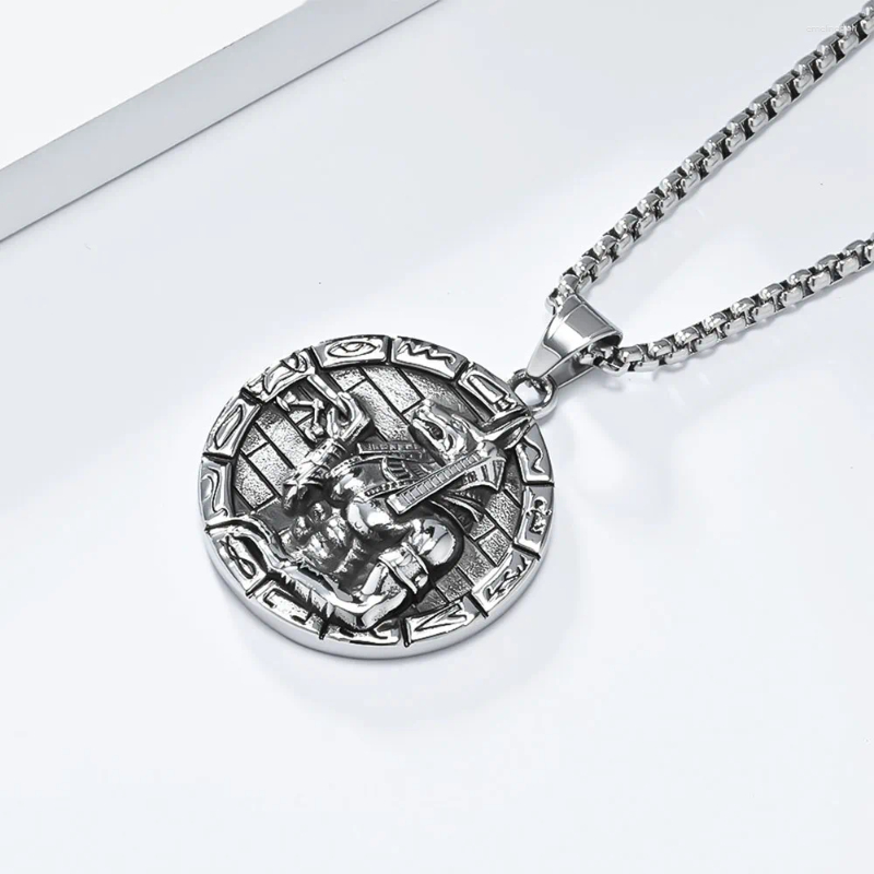 Ancient Egyptian Mythology Anubis God Disc Nile Amulet Necklace 4
