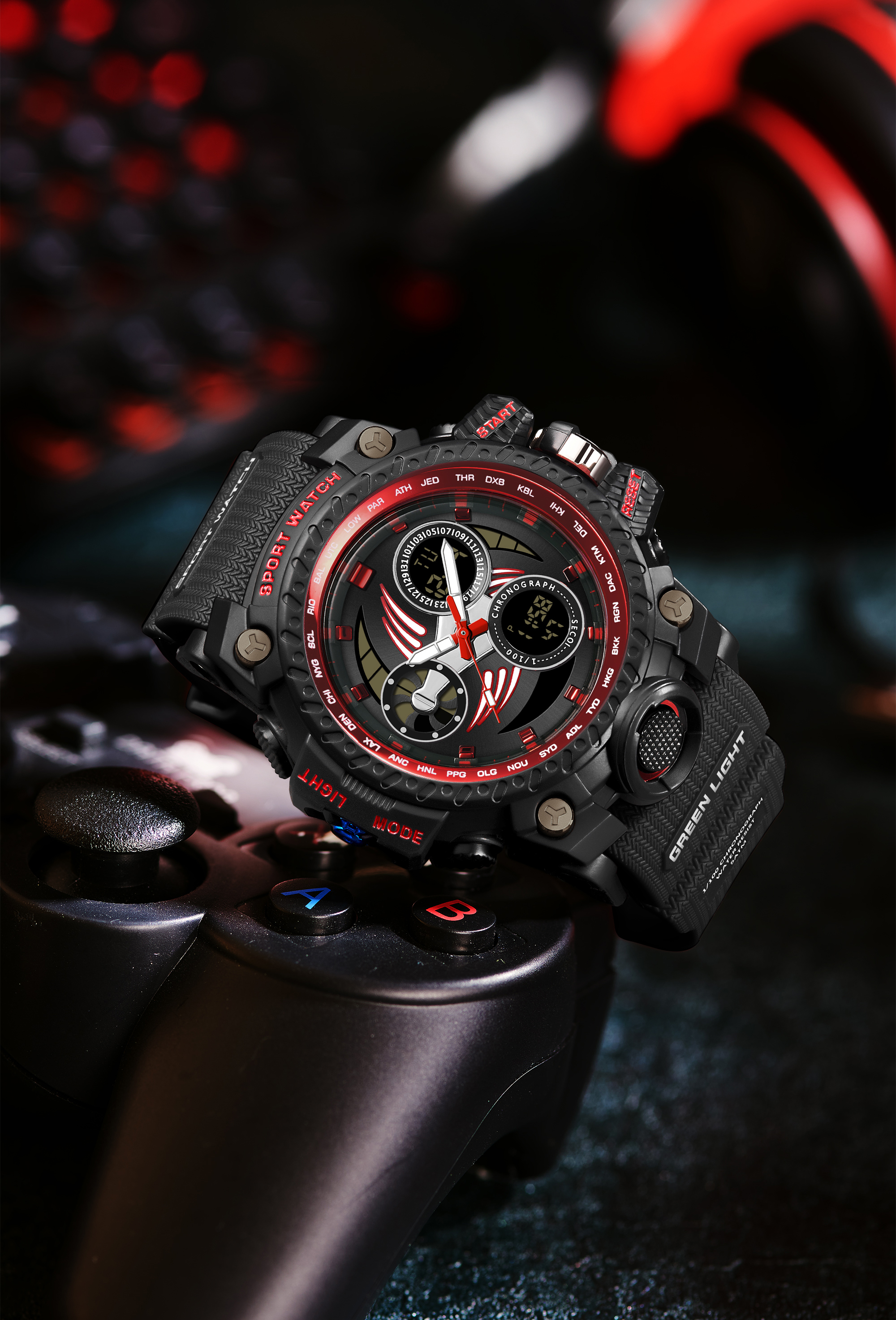 SANDA 3155 2025 G style new men's watch 50M waterproof and shock-absorbing sports military quartz watch men's digital watch clock 08