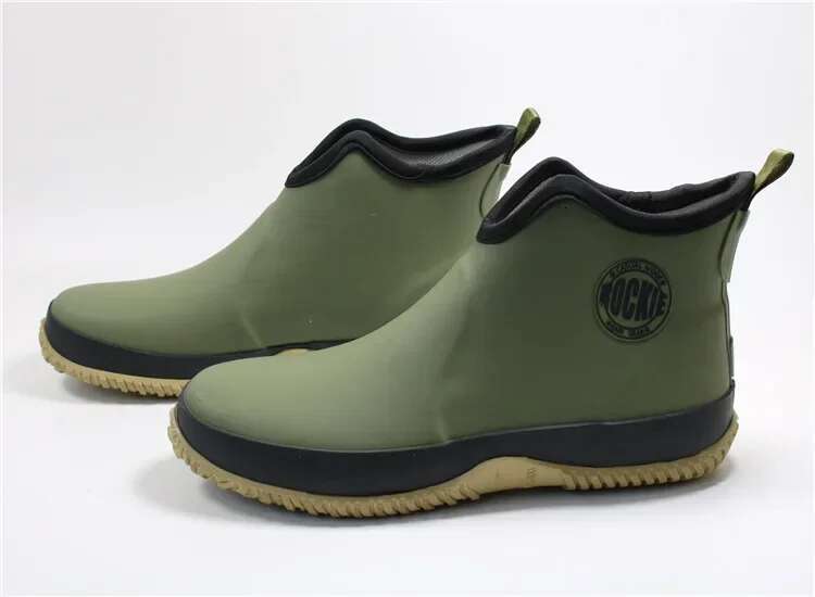 Men's Waterproof Rubber Rain New Boots: Platform Slip-On Work Hot Booties For Autumn