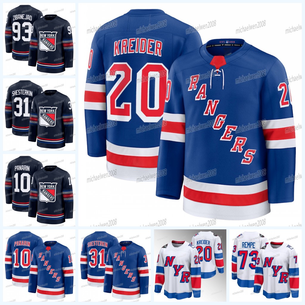 73 Matt Rempe Rangers 2024-25 Jersey 20 Chris Kreider Artemi Panarin Igor Shesterkin Vincent Trocheck Will Cuylle Filip Chytil Mika Zibanejad Trouba