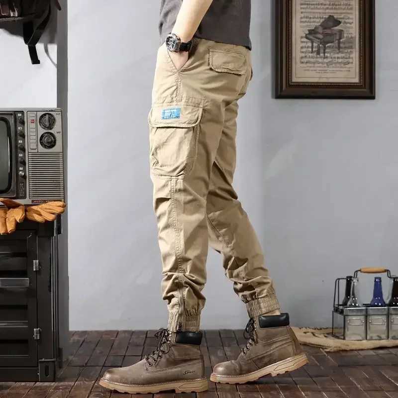 Multi Pocket Khaki Multipockets Mens Cargo Pants Outdoor Camo Autumn Hiking Male Trousers Camouflage Y2k Techwear High Quty Z240924