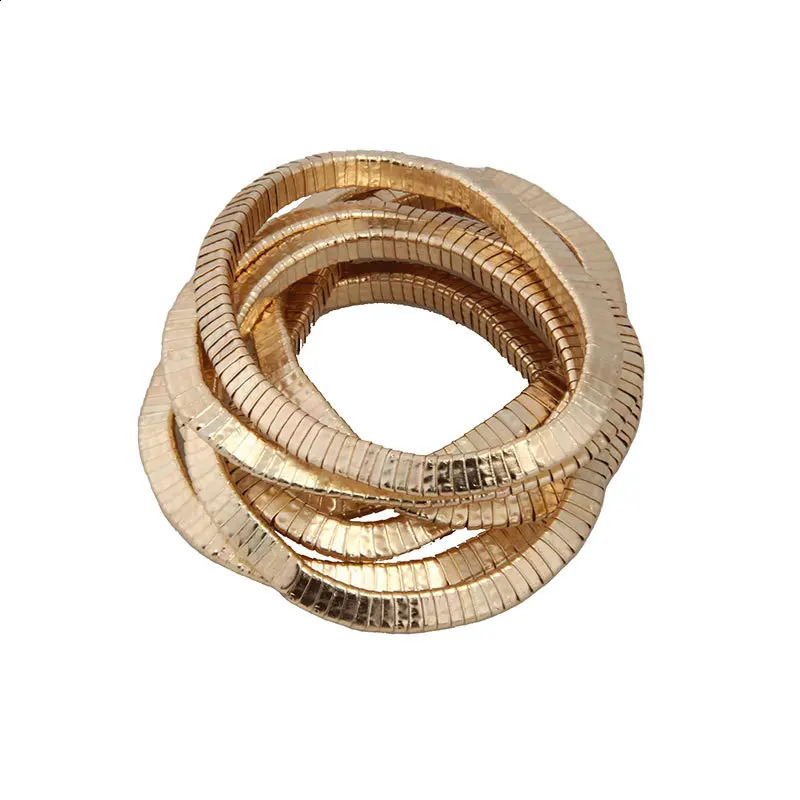 Modern Jewelry Multi Layers Metal Stretch Bracelets For Women Party Gifts Fine Accessories Trend 240923