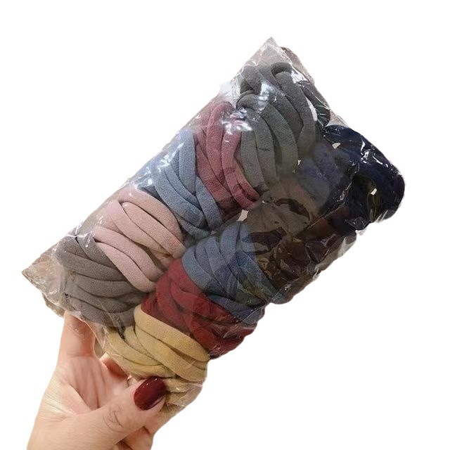 Morandi Tone Elastic Hair Rings for Bold High Ponytails - Set of 50