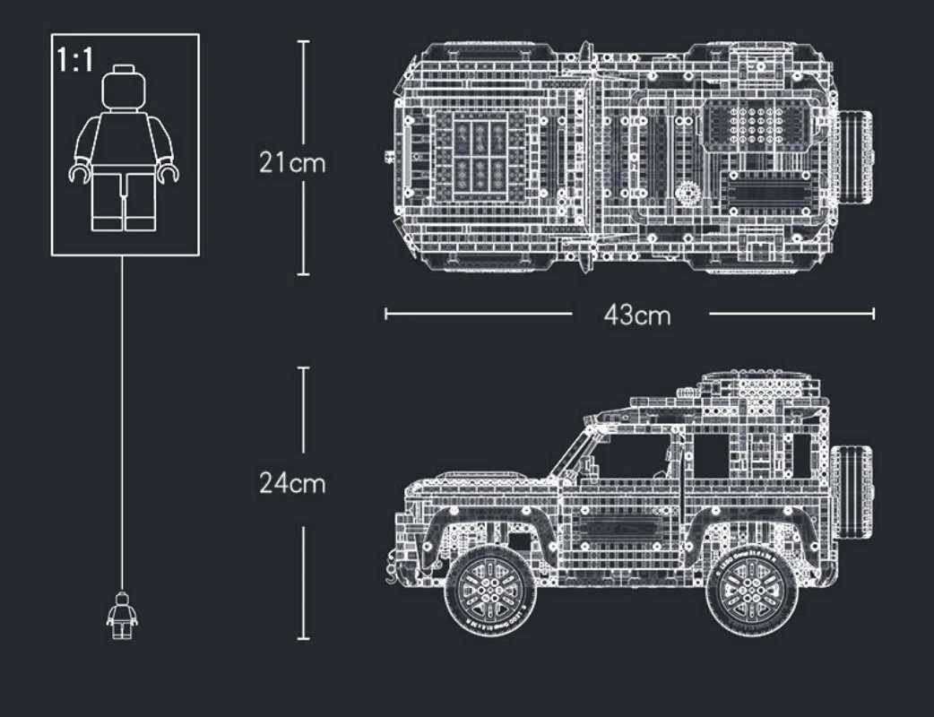 Blocks Technical Rover Defender Collectors Building Blocks SetClassic Off Road Car 42110 ModelIdeas Gifts for Dirt Bike Enthusiasts L4827